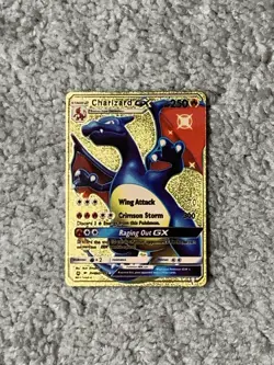 Charizard GX HP250 Wing Attack Gold Foil Fan Art Collector Card NM! - Image 1