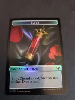 Blood (017) // Human Soldier (015) Foil Token Innistrad: Crimson Vow VOW MTG - Image 1