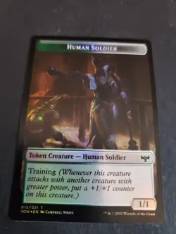 Blood (017) // Human Soldier (015) Foil Token Innistrad: Crimson Vow VOW MTG - Image 2