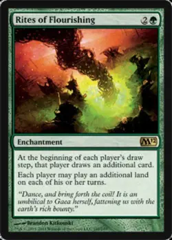 MTG Rites of Flourishing - Foil, Magic 2012, Heavily Played, English - Image 1