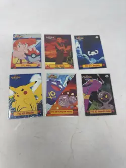 Pokemon 1999 Topps TV Animation Card (6) Lot Pikachu Misty Brock Arbok Holo - Image 1