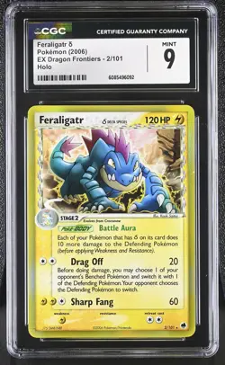 CGC 9 MINT Feraligatr 2006 EX Dragon Frontiers 2/101 Holo Pokemon Card - Image 1