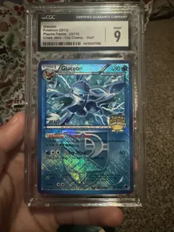RARE Glaceon Plasma Freeze City Champ Staff CGC 9 Promo Cross Holo Pokemon Card - Image 1