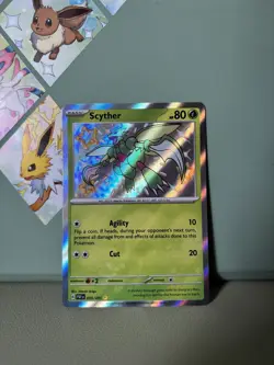 Pokemon Scyther TCG Holo Card Paldean Fates Baby Shiny 095/091 - Image 1