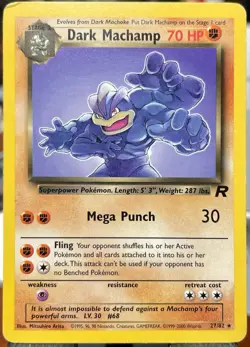 Pokemon Dark Machamp TCG Card 27/82 Non-Holo MP Team Rocket WOTC Vintage - Image 1