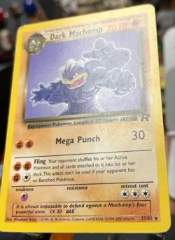 Pokemon Dark Machamp TCG Card 27/82 Non-Holo MP Team Rocket WOTC Vintage - Image 2