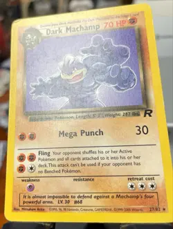 Pokemon Dark Machamp TCG Card 27/82 Non-Holo MP Team Rocket WOTC Vintage - Image 3