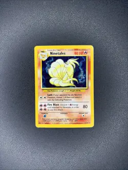 Ninetales Holo Unlimited Rare Pokemon TCG Card 12/102 Base Set MP/HP - Image 1