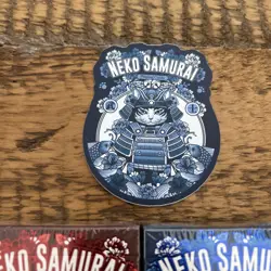 Neko Samurai - Red & Blue - Playing Cards Limited With Sticker - Image 2