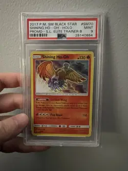 Pokemon TCG Shining Ho-Oh SM70 SM Black Star Promo Holo PSA 9 Card Stock - Image 1