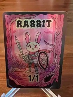 Wizard Of The Barge Magic The Gathering Goblin Rabbit 1/1 Foil Token Kickstarter - Image 1
