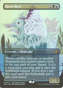 MTG Risen Reef (0143) *Foil* Borderless Special Guest Lorwyn Eclipsed MT/NM - Image 1