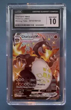Pokemon Charizard VMAX Shining Fates SV107/SV122 CGC 10 Holo - Image 1