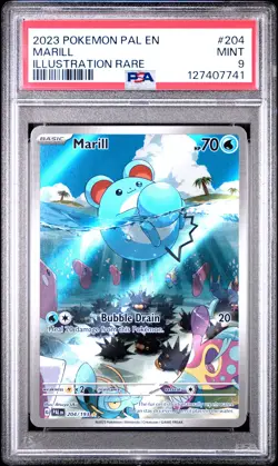2023 POKEMON PAL EN-PALDEA EVOLVED ILLUSTRATION RARE #204 MARILL PSA 9 - Image 1