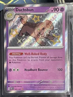 Dachsbun – 161/091 – 2024 – Paldean Fates – Shiny Rare – Pokemon TCG - Image 1