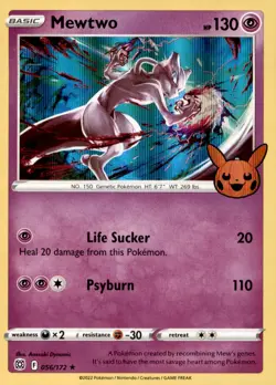 Mewtwo 056/172 Trick or Trade Booster Holo Pokemon - Image 1