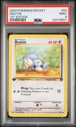 2000 POKEMON ROCKET MINT PSA 9 #53 DRATINI 1ST EDITION - Image 1