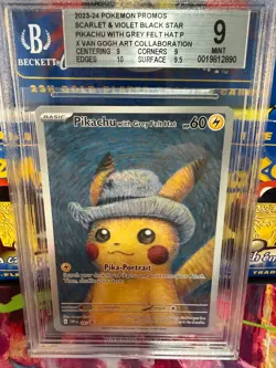 2024 Pokemon TCG Scarlet & Violet Promos #085 Pikachu with Grey Felt Hat BGS 9 - Image 1