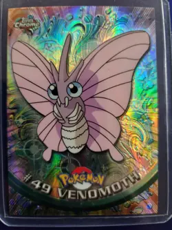 2000 Pokemon Topps Chrome Series 1 #49 Venomoth Spectra Card Perfect Corners - Image 1