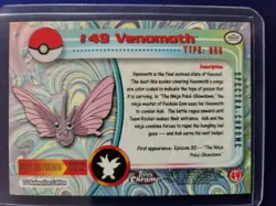 2000 Pokemon Topps Chrome Series 1 #49 Venomoth Spectra Card Perfect Corners - Image 2