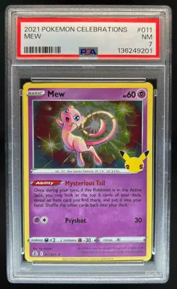 2021 Pokemon SWSH Celebrations Mew Holo #011/025 PSA 7 - Image 1