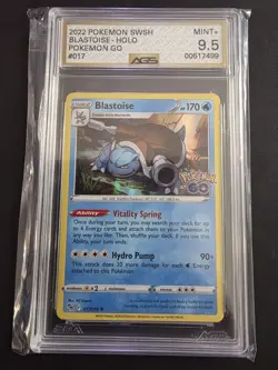 2022 POKEMON BLASTOISE 17 SWSH POKEMON GO STAMPED HOLO RARE AGS 9.5 - Image 1
