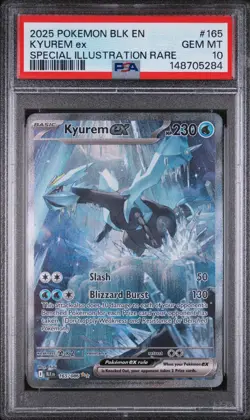 2025 POKEMON BLK EN-BLACK BOLT SPECIAL ILLUSTRATION RARE #165 KYUREM EX PSA 10 - Image 1