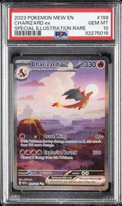 2023 POKEMON MEW EN-151 SPECIAL ILLUSTRATION RARE #199 CHARIZARD EX PSA 10 - Image 1