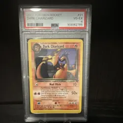 Pokemon Team Rocket Dark Charizard Rare 21/82 PSA 4 English 2000 - Image 1