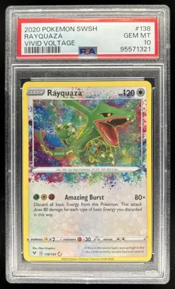 2020 Pokemon SWSH Vivid Voltage Rayquaza #138/185 PSA 10 - Image 1