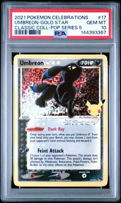 2021 POKEMON CELEBRATIONS CLASSIC COLL #17 UMBREON-GOLD STAR PSA 10 - Image 1