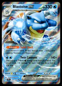 2024 TCG Pokemon #030 Blastoise ex 030/142 Holo Stellar Crown - Image 1