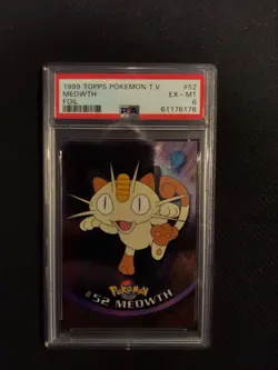 PSA 6 Meowth Foil 1999 Topps Pokemon - Image 1