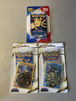 Lot of 3 Pokemon TCG Silver Tempest Booster Pack Foil + 2 Blister Pack Promo New - Image 1