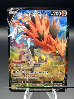 Pokemon TCG Astral Radiance Galarian Zapdos V TG19/TG30 Trainer Gallery - Image 1
