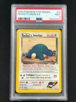 Pokemon 2000 Rocket's Snorlax 33/132 PSA 9 - Image 1