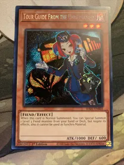 Yugioh! Tour Guide from the Underworld x 3 - 1st Ed Secret Rare - RA01-EN005 -NM - Image 1