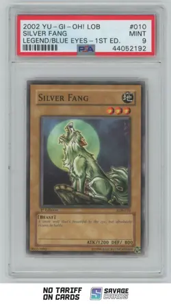 2002 Yu-Gi-Oh Legend/Blue Eyes 1st Edition Silver Fang PSA 10 #LOB-010 - Image 1