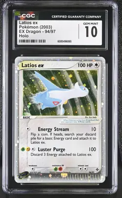 CGC 10 GEM MINT Latios ex 2003 EX Dragon 94/97 Holo Pokemon Card - Image 1