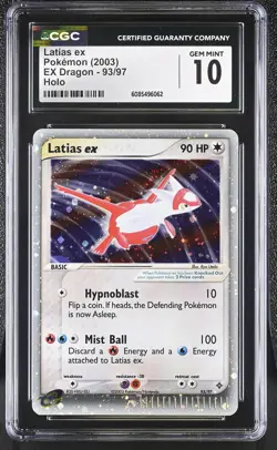 CGC 10 GEM MINT Latias ex 2003 EX Dragon 93/97 Holo Pokemon Card - Image 1