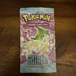 EX Crystal Guardians Jirachi Art EMPTY Pokemon Pack Wrapper OPENED NO CARDS - Image 1