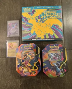Ascended Heroes ETB Elite Trainer Box Charizard XY Tins (Set of 2) BONUS CARDS ! - Image 1