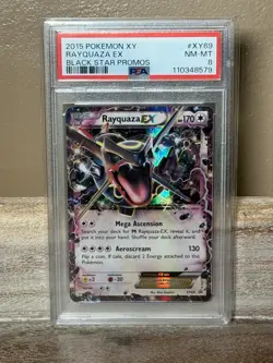 Pokemon TCG Rayquaza EX XY69 PSA 8 NM-MT Black Star Promo Holo Card 2015 - Image 1