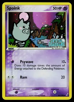 Pokemon Card - Spoink Crystal Guardians 62/100 Common Reverse Holo Stamped - Image 1