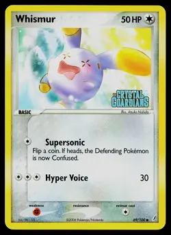 Pokemon Card - Whismur Crystal Guardians 69/100 Common Reverse Holo Stamped - Image 1