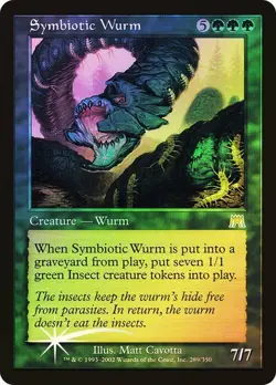 Onslaught MTG FOIL Symbiotic Wurm Magic - Image 1