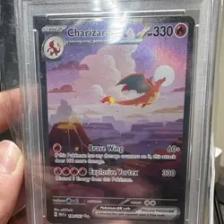Pokemon Charizard ex Special Illustration Rare Full Art Holo 199/165 PSA 9 2023 - Image 2