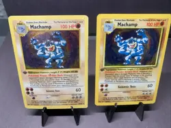 Pokemon TCG 1st Edition Shadowless & Unlimited Machamp 8/102 Base Set Holo Rare - Image 1
