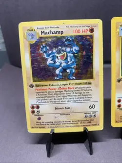 Pokemon TCG 1st Edition Shadowless & Unlimited Machamp 8/102 Base Set Holo Rare - Image 2