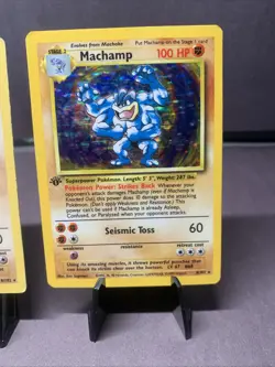 Pokemon TCG 1st Edition Shadowless & Unlimited Machamp 8/102 Base Set Holo Rare - Image 3
